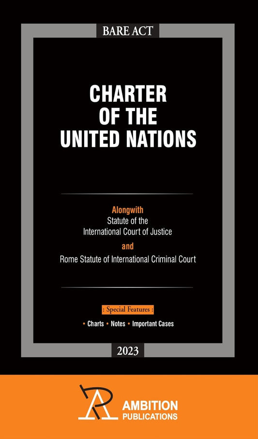 Book cover of 'Charter of the United Nations' with black and orange design