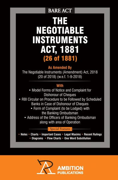 The Negotiable Instruments Act, 1881 (Latest Edition) | Ambition Publications