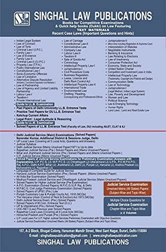 Bihar Assistant Prosecution Officer (APO) Mains Examinations Criminal Minor Act for APO, ADPO, Civil Judge, HJS & Others Law Examinations by Singhal Law Publications