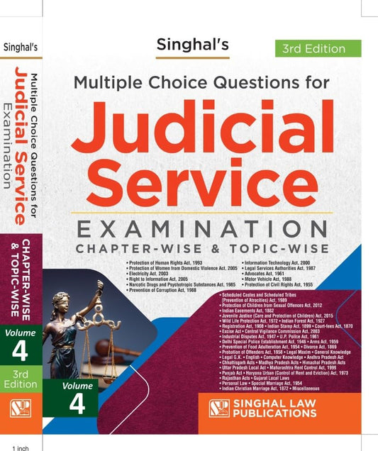 Volume 4 MCQ's for Judicial Service Examination Chapter-Wise & Topic-Wise | Singhal Law Publications