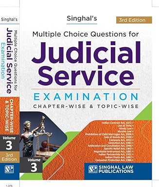 Volume 3 MCQ's for Judicial Service Examination Chapter-Wise & Topic-Wise | Singhal Law Publications