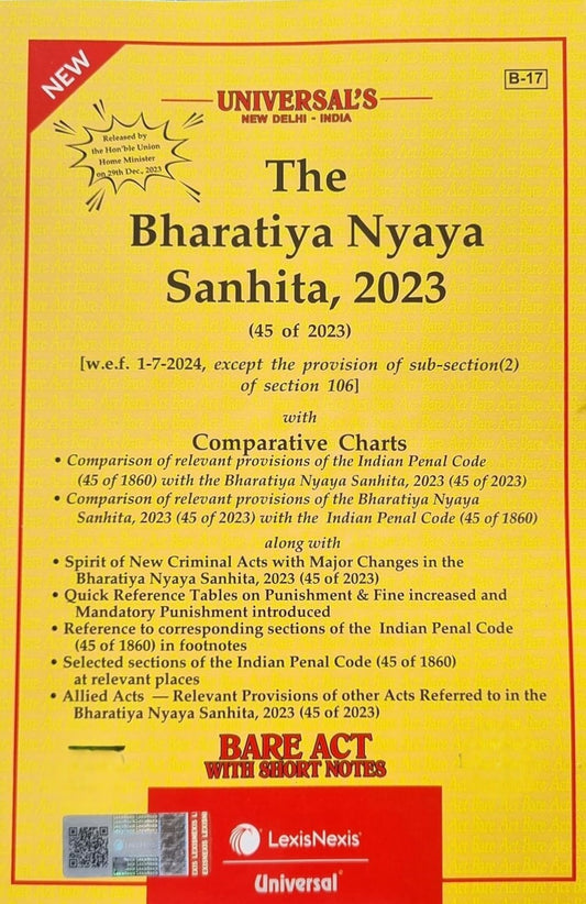 Bharatiya Nyaya Sanhita (BNS) Bare Act 2026 |Lexis Nexis