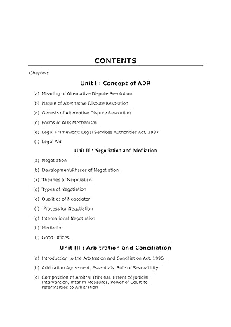 Alternative Dispute Resolution (Arbitration, Conciliation Negotiation and Mediation) for Indraprastha University | Singhal Law Publications
