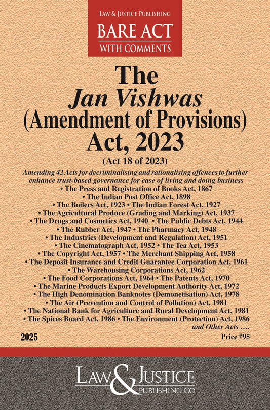 Jan Vishwas (Amendment of Provisions) Act, 2023 alongwith Effective Date Notifications