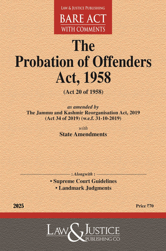 Probation of Offenders Act, 1958 (as amended by Act 34 of 2019) with State Amendments