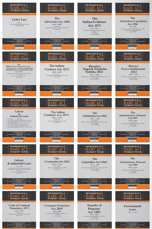 AIBE Exam 25 Bare Acts Set without Notes as per New Syllabus, Complete Set of 25 Books Combo as per Bar Council of India Guidelines | 2026 | Professional