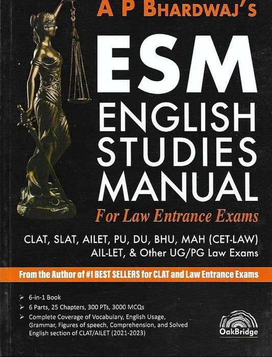 AP Bhardwaj's ESM English Study Manual for Law Entrance Exam | Oakbridge