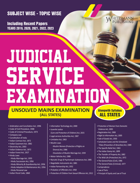 All States Judicial Service Examination Unsolved Mains Papers | Whitesmann