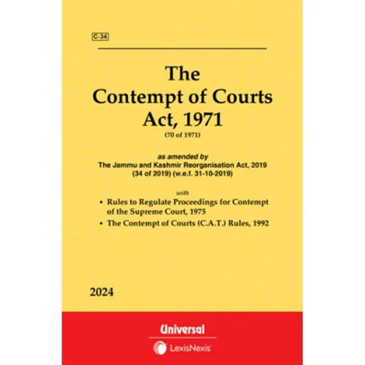 Contempt of Courts Act, 1971 along with Rules to Regulate Proceedings for Contempt of the Supreme Court, 1975 | Bare Act | Lexis Nexis | Law Commentaries on Civil Laws | 2025 Edition