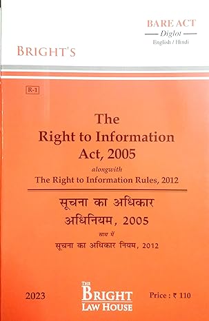 The Right to Information Act, 2005 (Diglot) [English/Hindi] [Bare Act]