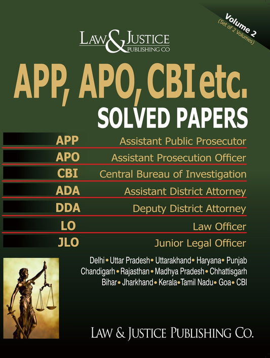 APP, APO, CBI etc. Solved Papers (All States) (In 2 vols) | Law & Justice Publishing Co.