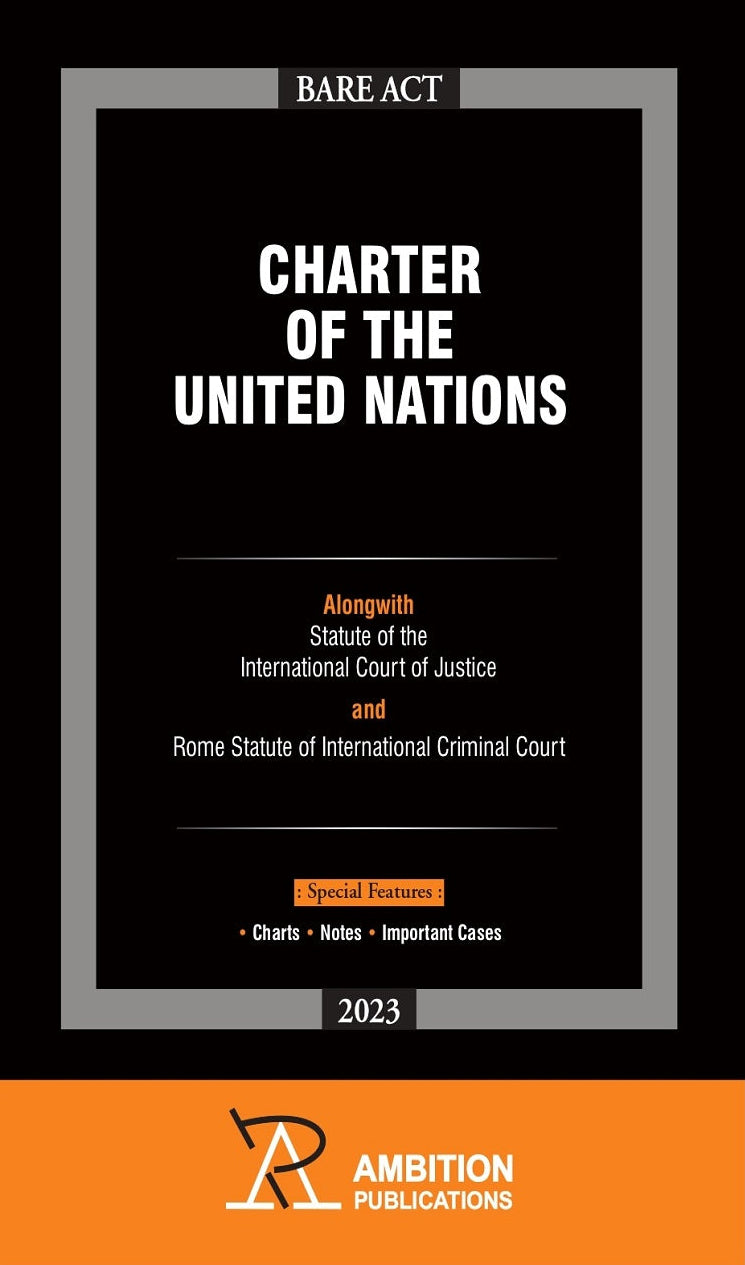 Book cover of 'Charter of the United Nations' with black and orange design