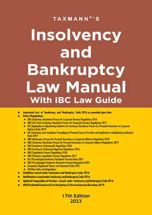 Insolvency and Bankruptcy Law Manual with IBC Law Guide | Taxmann 2023