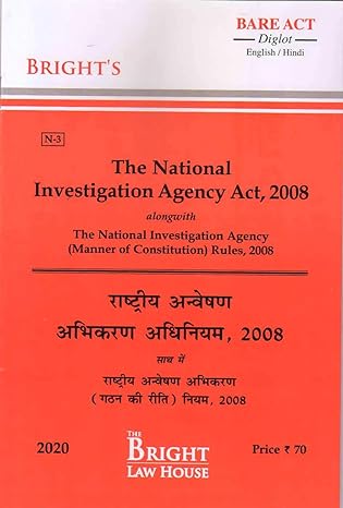 The National Investigation Agency Act, 2008 (Diglot) [English / Hindi]