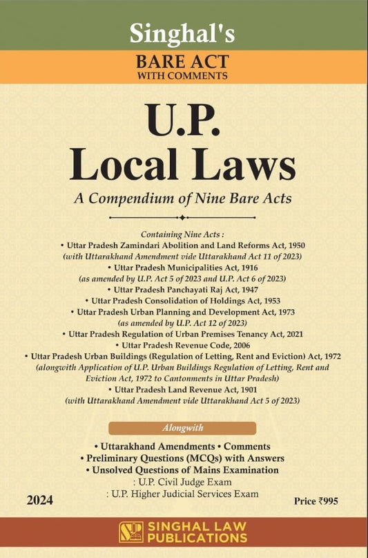 UP Local Laws Bare Act with Comments (A Compendium of Nine Bare Acts) | Singhal Law Publications