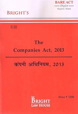 The Companies Act, 2013 (Diglot) [English/Hindi] [Bare Act]