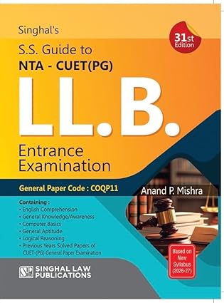 Guide to NTA–CUET (PG) LL.B. Entrance Examination (2026-27 Edition) | Singhal Law Publications