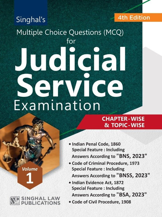 VOLUME-1 MCQ's for Judicial Service Examination (BNSS) | (BNS) | (BSA) | 2025-26 | Singhal Law Publications