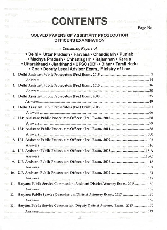 Solved Papers of Assistant Prosecution Officers | APO | Preliminary Examination | 2025 | Singhal Law Publications