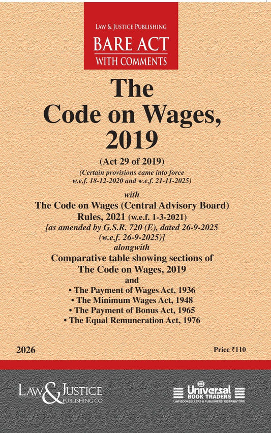 Code on Wages, 2019 with Rules and Comparative Table
