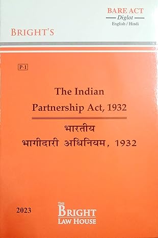 The Indian Partnership Act, 1932 (Diglot) [English/Hindi] [Bare Act]