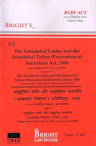 The Scheduled Castes and the Scheduled Tribes (Prevention of Atrocities) Act, 1989 (Diglot) [English/Hindi] [Bare Act]