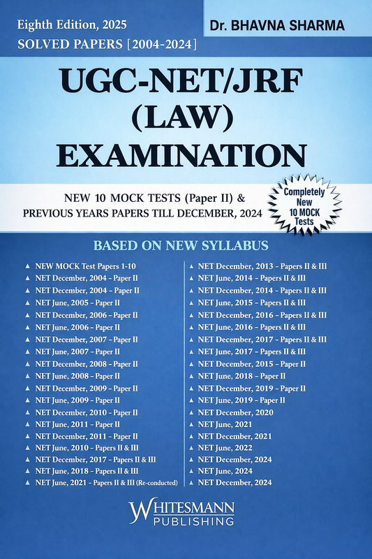 Solved Papers of UGC- NET/JRF (Law) Exam by Dr. Bhavna Sharma [2024] | Whitesmann