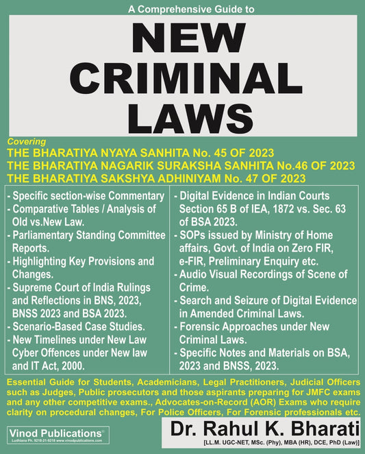 New Criminal Laws by Dr. Rahul Bharati | Vinod Publication